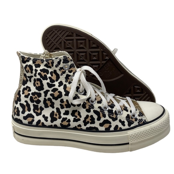 Converse Ctas Lift Women's Sneakers Platform Leopard Canvas Custom 570636C-WWLBY - Picture 3 of 8